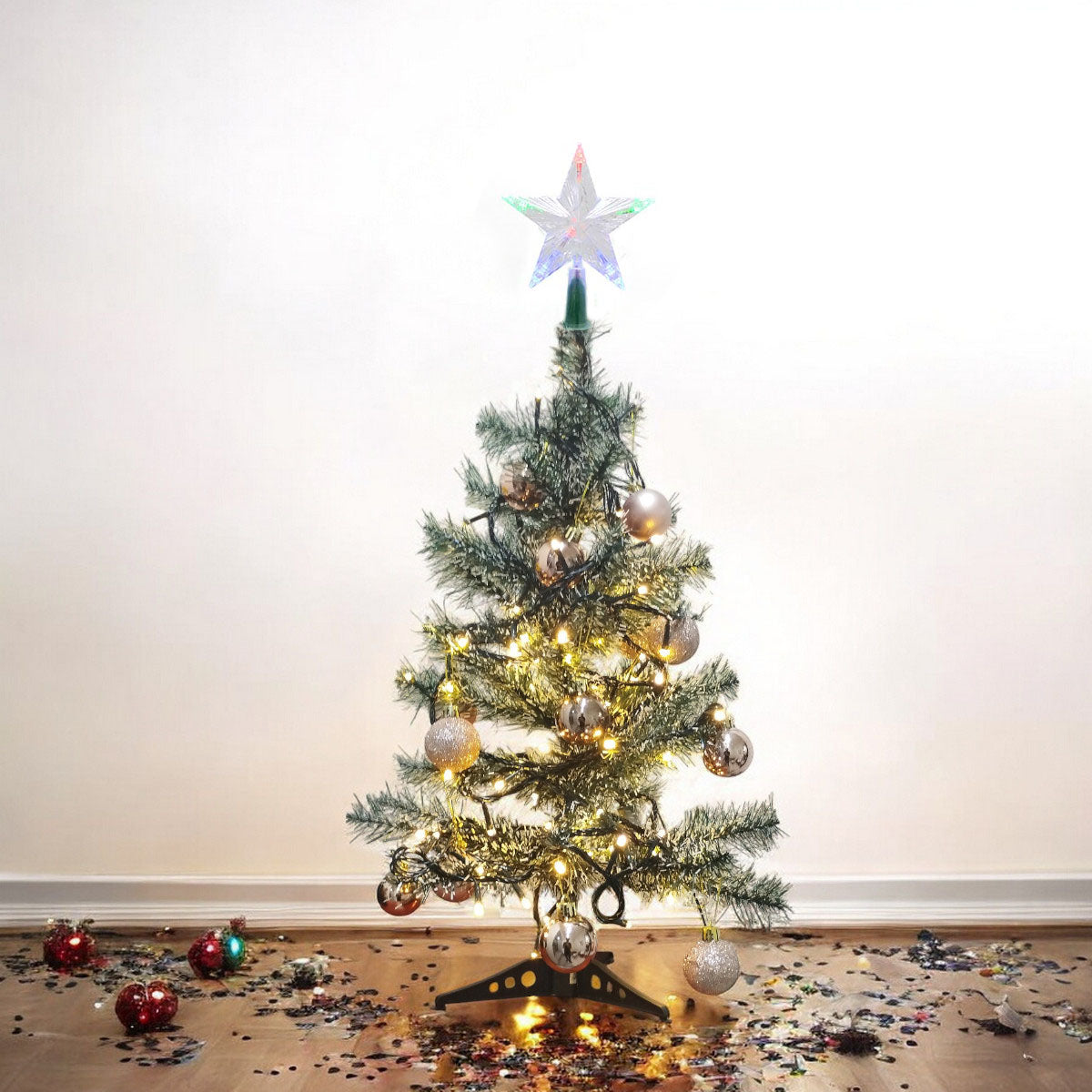 Árbol de Navidad Nevado 90cm Combo: Encanto Festivo para tu Hogar