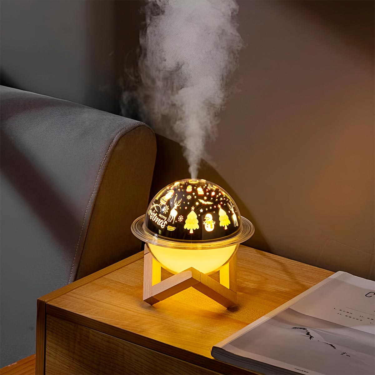 Humidificador LED Navidad : Magia y Frescura para tu Hogar