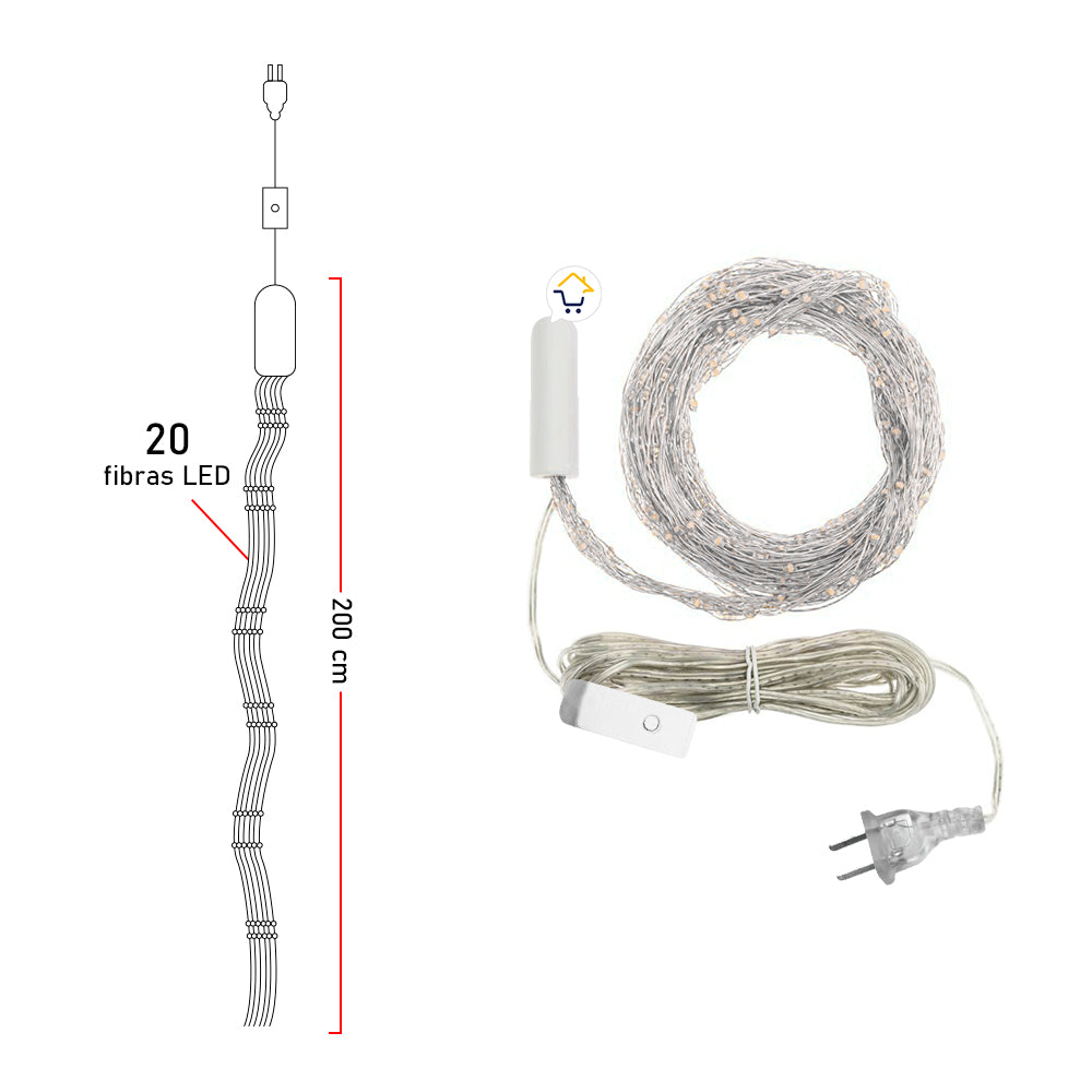 Cascada Micro LED Para Árbol 400 L 1580V