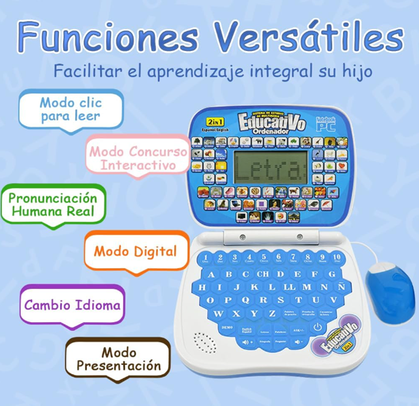 Mini Computador Didáctico Infantil 2en1