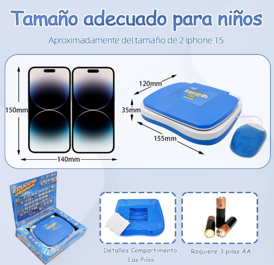 Mini Computador Didáctico Infantil 2en1