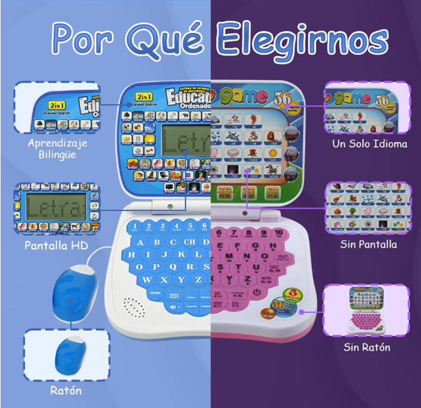 Mini Computador Didáctico Infantil 2en1