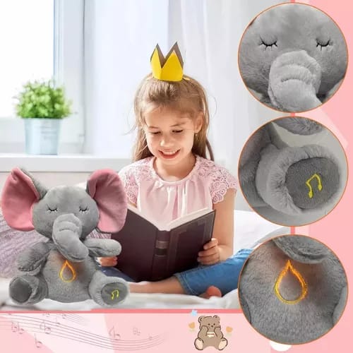 Muñeco de peluche de elefante calmante para bebé, 4 modos, compañero para dormir, muñeca musical y ligera, juguete de peluche sensorial, regalo para niños