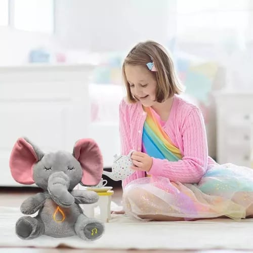 Muñeco de peluche de elefante calmante para bebé, 4 modos, compañero para dormir, muñeca musical y ligera, juguete de peluche sensorial, regalo para niños