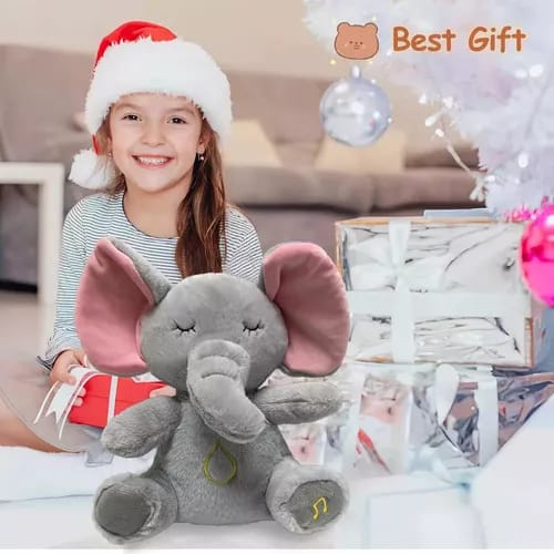 Muñeco de peluche de elefante calmante para bebé, 4 modos, compañero para dormir, muñeca musical y ligera, juguete de peluche sensorial, regalo para niños