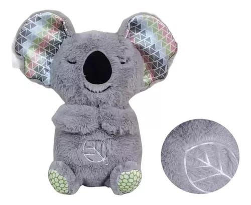 Koala que respira calma el sueño y la música ligera, juguete de peluche para ayudar a calmar a los bebés y a relajarse