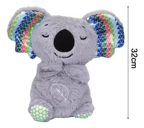 Koala que respira calma el sueño y la música ligera, juguete de peluche para ayudar a calmar a los bebés y a relajarse